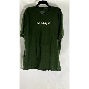 HOLIDAY BRAND Men's Dark Green Crewneck Logo Short Sleeve T-Shirt SZ 2XL